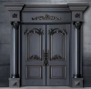 Steel Security Door Exterior Double-Opening Entrance Door Anti-Theft Fire-Rated