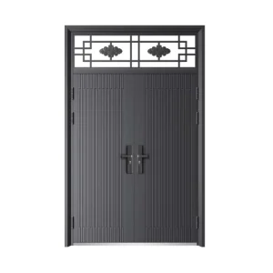 Steel Security Door Modern Chinese Design Waterproof Front Metal Anti-theft Entry Door Finished Surface