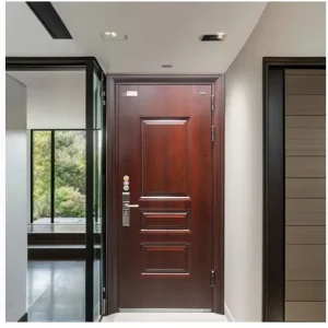 Steel Security Door with Multi-Point Locking System, Fireproof and Hurricane Proof, Customizable