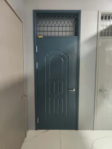Steel Security Door with Transom Window for School Classroom Hostel Ventilated Steel Door