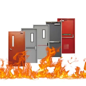 Steel Security Double-Leaf Fire-Rated Exterior Entrance Door Made of SS316 and SS314 Stainless Steel