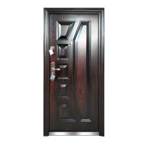Steel Security Entry Door, Powder-Coated Burglary-Resistant Door for Single-Family Home or Townhouse
