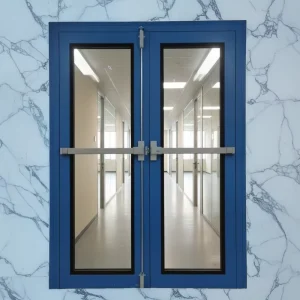 Steel Security Fire Resistant Fiberglass Screen Clean Room Commercial Metal Entrance Door for Houses