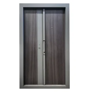 Steel Security Unequal Double Door for Villa and House Projects