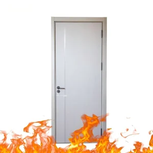Steel Wood Fireproof Doors with Minimalist Design Finished Surface for Hotel Apartment Residential Interior
