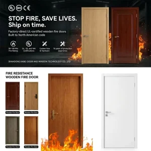 Steel and Wooden Fireproof Doors with UL, WH, and CE Certifications for Commercial Use