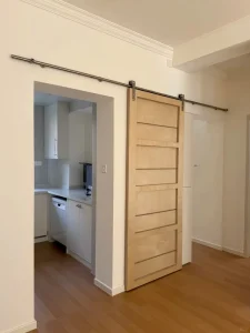 Stylish French Style Interior Wooden Single Leaf Sliding Door for Bathroom