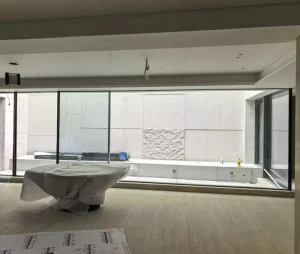 Super Silent Smooth Column free Panoramic Large Glass Aluminum Alloy Windproof Exterior Villa Living Room Sliding Window