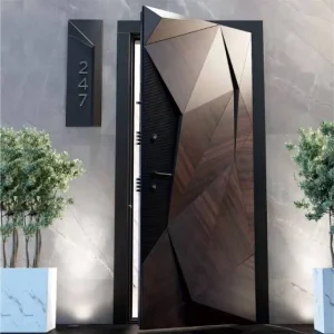 Superior Insulation Soundproofing Minimalist Modern High-Security Entrance Door Steel-Aluminum Combination Outdoor Door