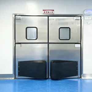 Supermarket Customized 304 Stainless Steel Two-Way Reset Cold Storage Door with Anti-Collision Free-Swing Manual Opening