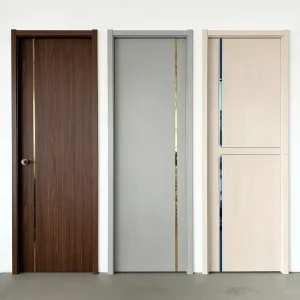 Supplier Solid Wood Walnut Veneer Interior Door with Painted Finish for Bedroom