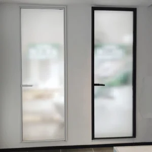 Swing Frosted Glass Aluminum Toilet Door OPK System Bathroom Shower Hinged Door