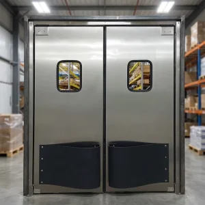 Swing Traffic Door, Anti-Theft Impact, 201/304 Stainless Steel, Factory, Workshop, Warehouse, or Clean Room Use