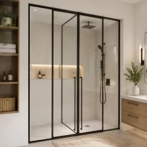 T-Shaped Pivot Glass Shower Cabin with Complete Enclosure