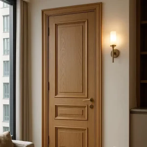 Teak Wood Solid Interior or Exterior Entrance Door Single Door Panel Design