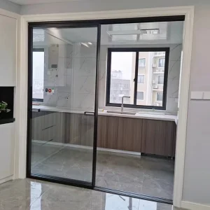 Tempered Glass Aluminum Alloy Narrow Frame Sliding Door for Kitchen