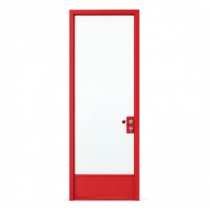 Tempered Glass Aluminum Swing Door Narrow Frame Pastel Color Interior Divider Apartment Corridor Sliding Option