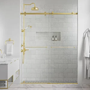 Tempered Glass Frameless Sliding Shower Door 8mm Hotel Bathroom