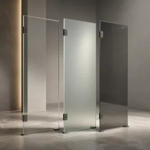Tempered Glass Shower Door Stainless Steel Frame Clear Bathroom Enclosure Swing Glass Partition for Hotel Villa