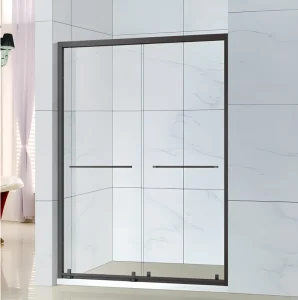 Tempered Glass Shower Enclosure with Sliding Door and Waterproof Partition