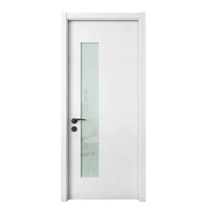 Tempered Glass Single-Opening Wooden Door for Kitchen Bathroom Modern Interior