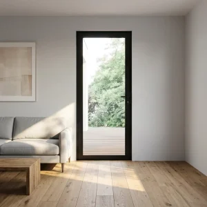 Tempered Glass Single Swing Aluminum Front Entry Door for Villas