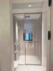 Tempered Laminated Glass Rectangle Bathroom Shower Door with Polished Stainless Steel Frame for Bathroom and Hotel