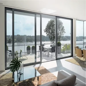 The Seller Aluminium Narrow Frame Large Glass Interior Noiseless Lift sliding Doors Black Patio Sliding Door