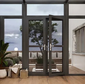 Thermal Break Aluminum Alloy Swing Door with Double Glazing for Kitchen, Bathroom, Balcony, Terrace, Patio, and Office Use