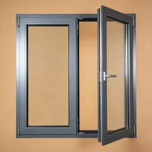 Thermal Break Aluminum Alloy Vertical Swing Casement Window Double-Glazed Soundproof Tempered Glass