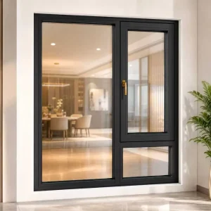 Thermal Break Aluminum Casement Window Anti-Wind Waterproof Tempered Glass Custom Size
