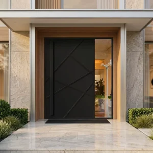 Thermal Break Aluminum Commercial Entry Door, Modern Anti-Theft Design for Villas and Apartments