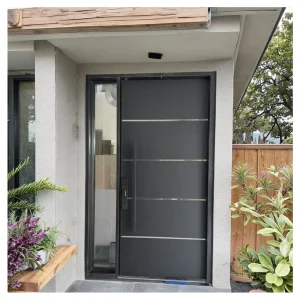Thermal Break Aluminum Entry Door Energy Saving Sound Insulation Security Front Door for European American Villa
