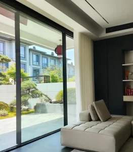 Thermal Break Aluminum Frame Sliding Glass Door Waterproof Anti-Condensation for Balcony Exterior Entry