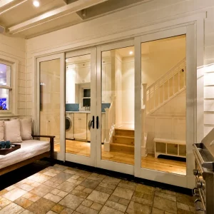Thermal Break Aluminum French Sliding Glass Doors Double-Glazed Soundproof Exterior Patio Villa Residence