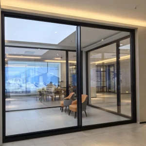 Thermal Break Aluminum Glass Sliding Door with Double Glazed Soundproof & Fire Prevention Features for Villa Entry