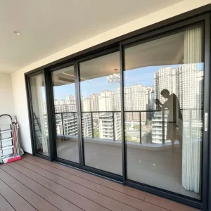 Thermal Break Aluminum Heavy Sliding Door Narrow Frame Large Panoramic Glass Lift Sliding Door