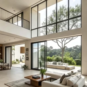 Thermal Break Aluminum Heavy Sliding Door with Narrow Frame and Large Panoramic Glass for Villa Patio Balcony Exterior