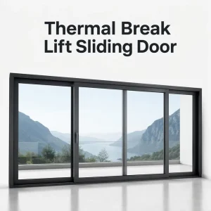 Thermal-Break Aluminum Lift-and-Slide Patio Door Energy-Saving Apartment Exterior Glass Door