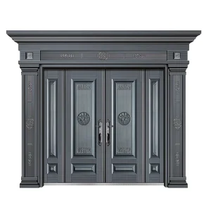 Thermal Break Aluminum Pivot Front Door with Cast Steel Hinges for Villa