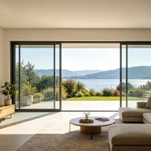 Thermal Break Aluminum Sliding Door with Tempered Glass and Three-Glass Certification