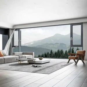 Thermal Break Casement Aluminum Window with 27A Double-Glazed Glass and Awning