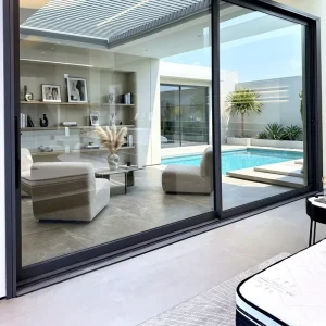 Thermal Break Multi Track Aluminum Sliding Door Energy Efficient Foldable Modern Interior Door Fiberglass Sound Garden
