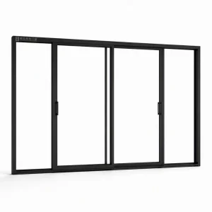 Thermally Broken Aluminum Ultra-Narrow-Frame Interior Partition Sliding Door with Frosted Transparent Glass