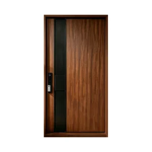 Thick Solid Core Sound-Insulated Windproof Modern Minimalist Solid Wood Pivot Entry Door for Villa Exterior