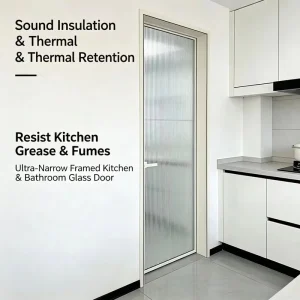 Thickened 2.0 Profile Ultra Narrow Titanium Magnesium Alloy Glass Swing Door Suitable for Bathrooms and Kitchens