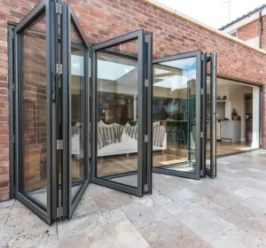 Thickened Broken-Bridge Aluminum Folding Doors with Sound Insulation for Hotel and Villa Living Rooms