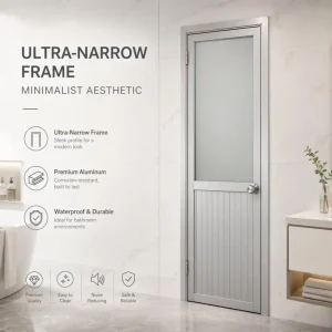 Thin-Border Aluminum Door for Indoor Spaces Factory Direct
