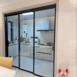 Three Linkage Kitchen Balcony Moving Glass Door Sliding Door