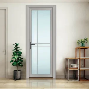 Bathroom Toilet Kitchen Door Set Minimalist Titanium-Magnesium Alloy Double-Pane Tempered Glass